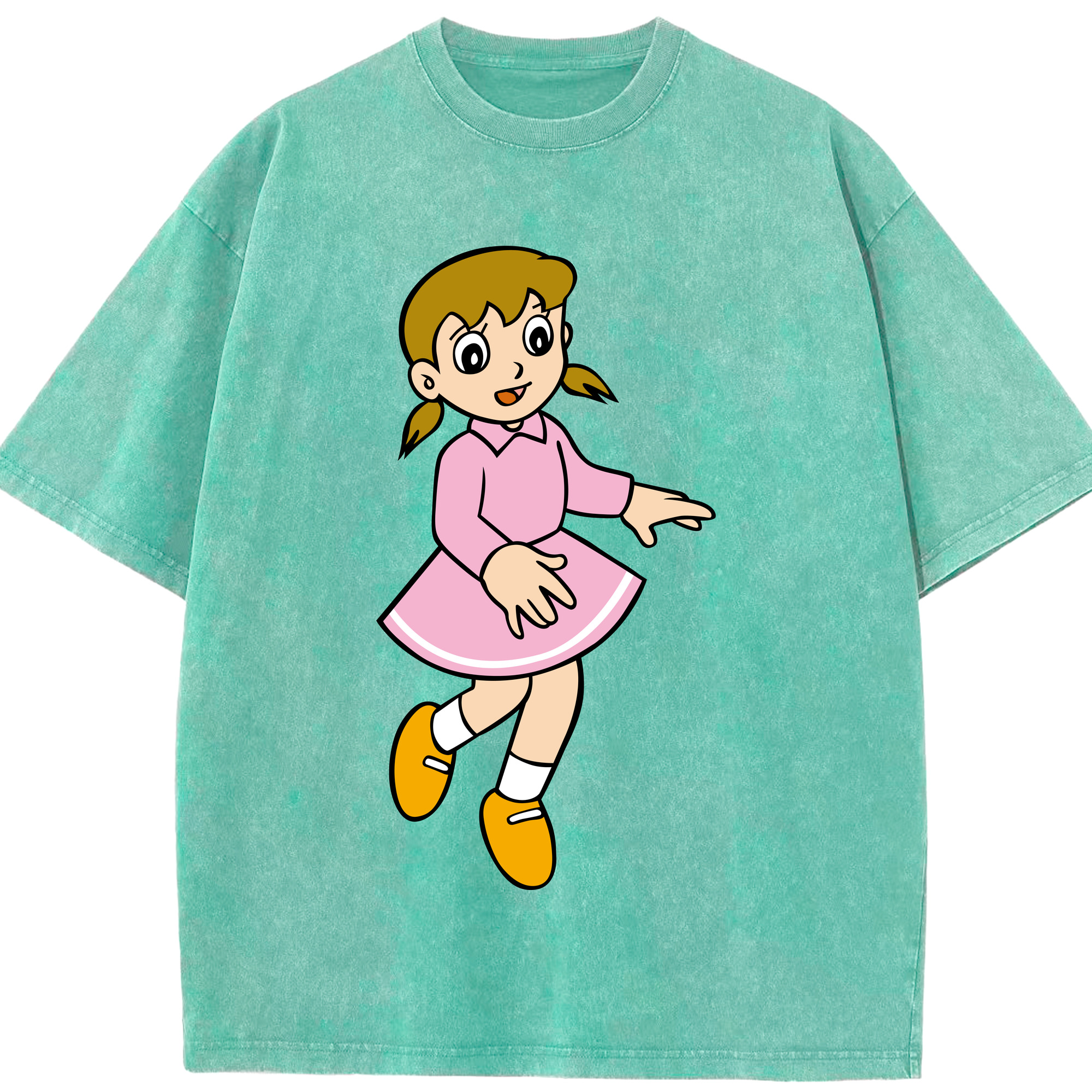 （画像用） ドラえもん みなもと しずか Doraemon Shizuka Minamoto 綿100% ヴィンテージ風 半袖Tシャツ（フロントプリント）
